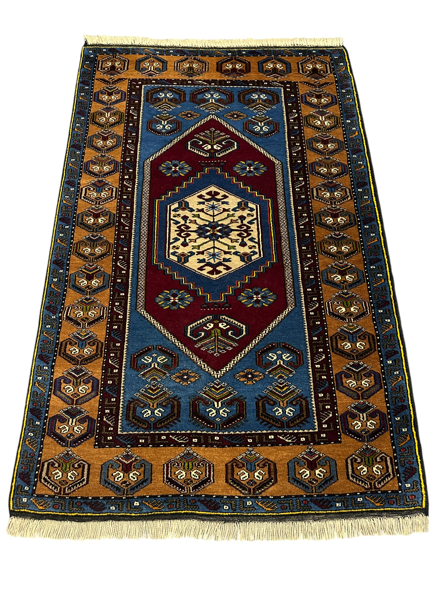 El Dokuma Dabazlı Sıfır Yahyalı Halısı 110x170 Kök Boya Yün Halı